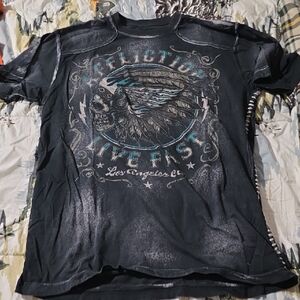 Affliction Black and Blue Short Sleeve Tee